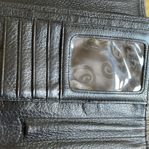 Vintage BRIGHTON Black LEATHER Trifold WALLET/ - Picture 5 of 9
